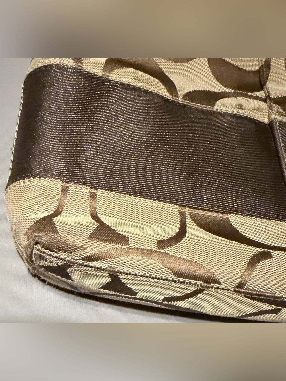 Coach Vintage Beige & Brown Signature Canvas Crossbody Bag - Picture 11 of 14